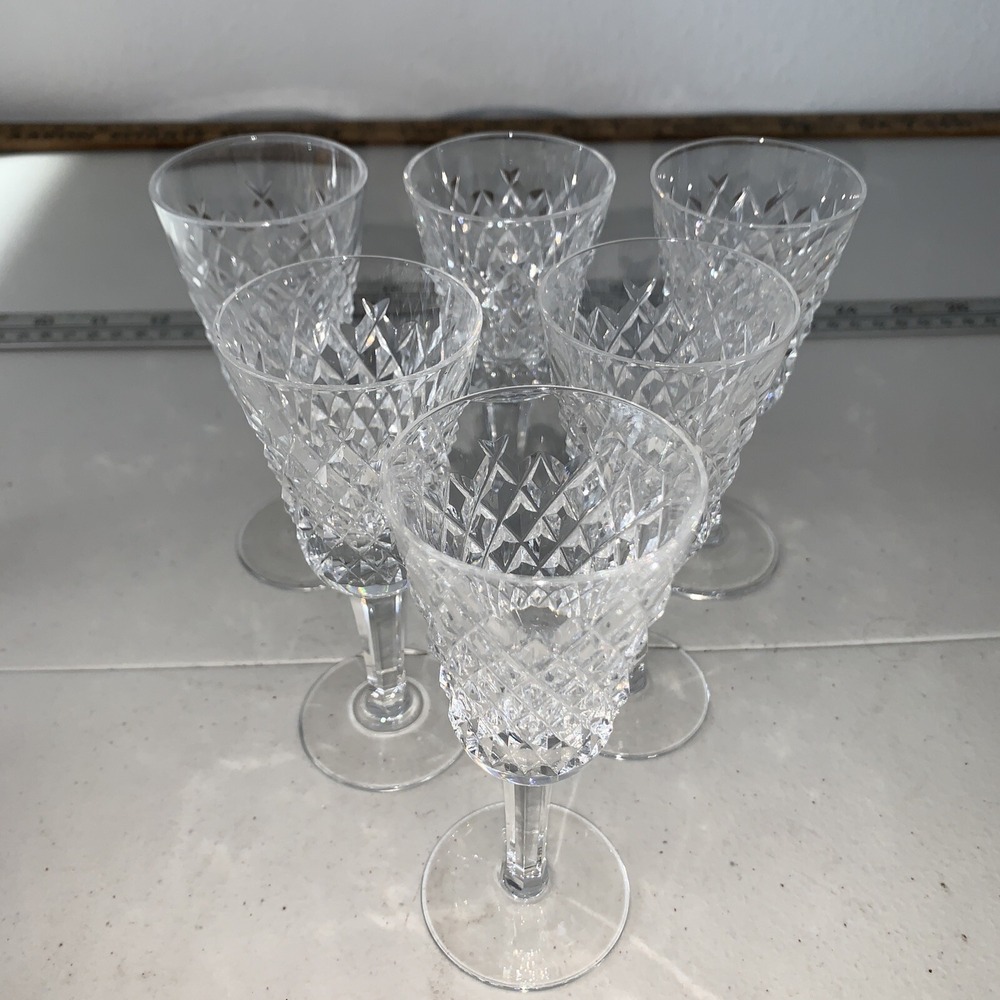 6 WATERFORD CRYSTAL ALANA PATTERN Cordial/Aperitif 5 1/8"H 2 1/4" Sherry - Picture 1 of 3